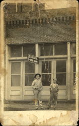 Men Outside Shoe Shop C.M. Sellers Buildings Postcard Postcard