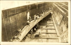 Scraping Hull in Dry Dock Postcard