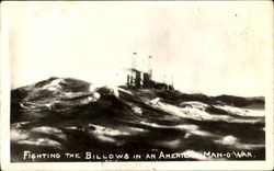 Fighting The Billows In An American Man-O-War Navy Postcard Postcard