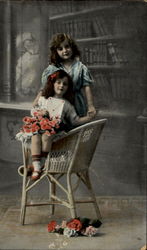 Girls in a Chair Postcard