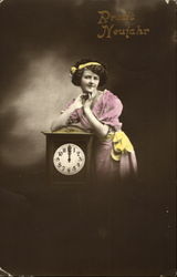 Prosit Neujahr Clocks & Watches Postcard Postcard