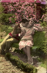 Hand Tinted Color Romance & Love Postcard Postcard