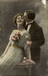 Hand Tinted Color Romance & Love Postcard Postcard