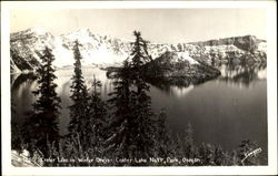 Carter Lake In Winter Dress, Crater lake National Park Postcard