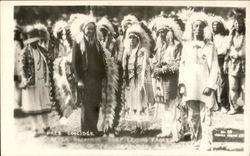 Pres. Coolidge After Becoming Chief Leading Eagle Deadwood, SD Native Americana Postcard Postcard