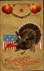 Thanksgiving Greetings Turkeys Postcard Postcard