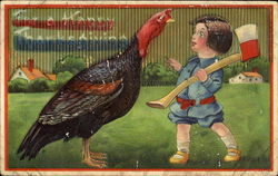 For A Happy Thanksgiving Children Postcard Postcard