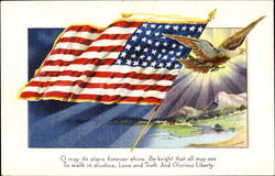 US Flag Patriotic Postcard Postcard