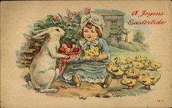 A Joyous Eastertide With Children Postcard Postcard