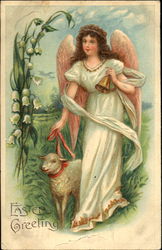 Easter Greeting With Angels Postcard Postcard