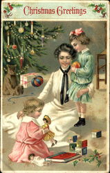 Christmas Greetings Children Postcard Postcard