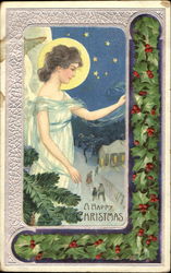 A Happy Christmas Angels Postcard Postcard