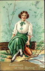 Kathleen At The Spring Postcard