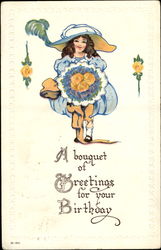 A Bouquet Of Greetings For Your Birthday Postcard