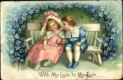 With My Love To My Love Children Postcard Postcard