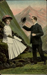 High On Top Of A Mountain Pass Romance & Love Postcard Postcard