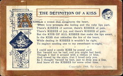 The Definition Of A Kiss Romance & Love Postcard Postcard