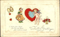 Valentine Greetings Children Postcard Postcard