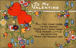 To My Valentine Postcard Postcard