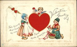 Valentine Greetings Children Postcard Postcard