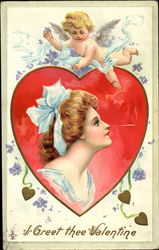 I Greet Thee Valentine Postcard