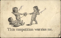 This Competition Worries Me Cupid Postcard Postcard