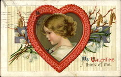 My Valentine Think Of Me Postcard