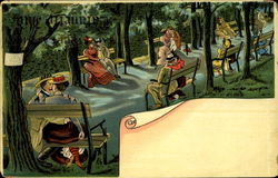 Park Benches Postcard