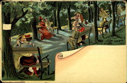 Park Benches Postcard