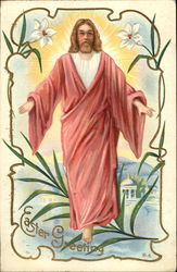 Easter Greetings Religious Postcard Postcard