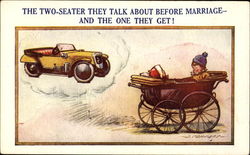 Two Seater Comic, Funny Postcard Postcard