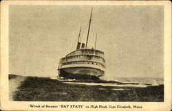 Wreck Of Steamer Bay State Postcard