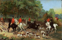 Hunting Scene Postcard