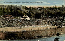 Municipal Stadium, Monroe Street Bridge Postcard