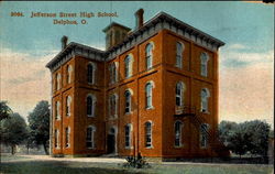 Jefferson Street High School Delphos, OH Postcard Postcard