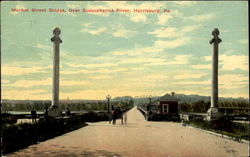 Market Street Bridge Over Susquehanna River Harrisburg, PA Postcard Postcard