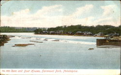 Dam And Boat Houses, Fairmount Park Postcard