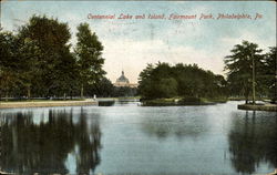 Centennial Lake And Island, Fairmount Park Philadelphia, PA Postcard Postcard