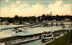 Old Water Works At Fairmount Dam And Canal Postcard