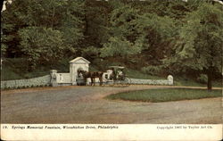 Springs Memorial Fountain, Wissahickon Drive Postcard