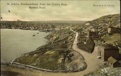 St. John's Newfoundland, From The Crown's Nest, Battery Road Postcard