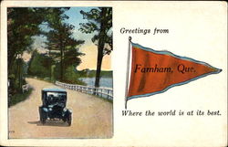 Greetings From Farnham Quebec Canada Postcard Postcard