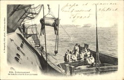 Embarquement De Boeufs A Bord Dun Cuirasse Boats, Ships Postcard Postcard