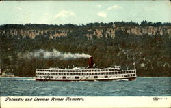 Palisades And Steamer Homer Ramsdell Boats, Ships Postcard Postcard