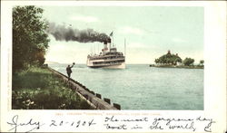 Steamer Tashmoo Entering St. Clair Ship Canal Boats, Ships Postcard Postcard