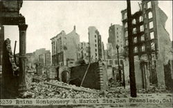 Ruins Montgomery & Market Sts San Francisco, CA Postcard Postcard