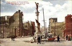 Ruins Looking Up Mason Street San Francisco, CA Postcard Postcard