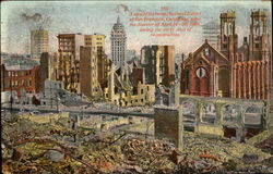 A View Of The Ruined Business District Of San Francisco California Postcard Postcard