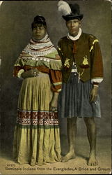 Seminole Indians From The Everglades A Bride And Groom Native Americana Postcard Postcard