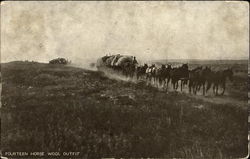 Fourteen Horse Wool Outfit Cowboy Western Postcard Postcard